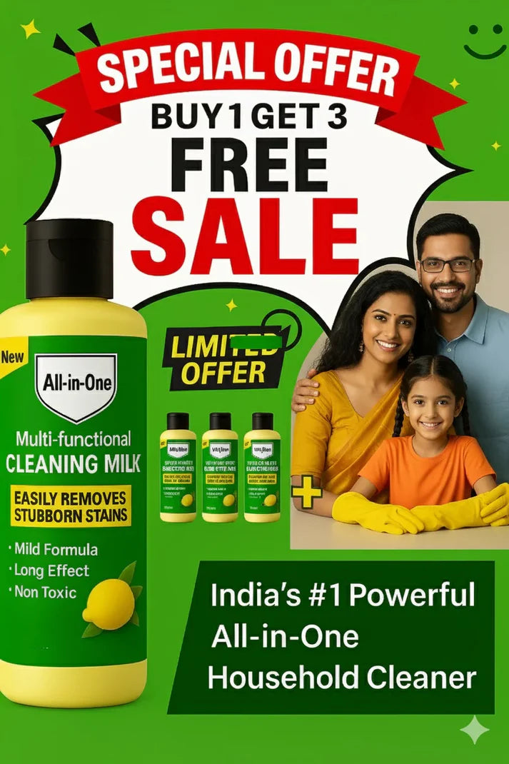 🔥 India's #1 Multipurpose Cleaner: Buy 1 Get 3 Free + 50% Off (Save ₹500) – Limited stock only