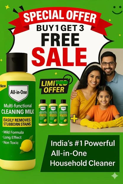 🔥 India's #1 Multipurpose Cleaner: Buy 1 Get 3 Free + 50% Off (Save ₹500) – Limited stock only